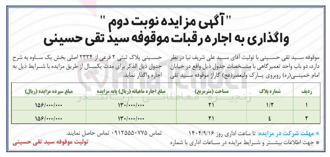 تصویر کوچک آگهی اجاره دو باب واحد تعمیرگاهی