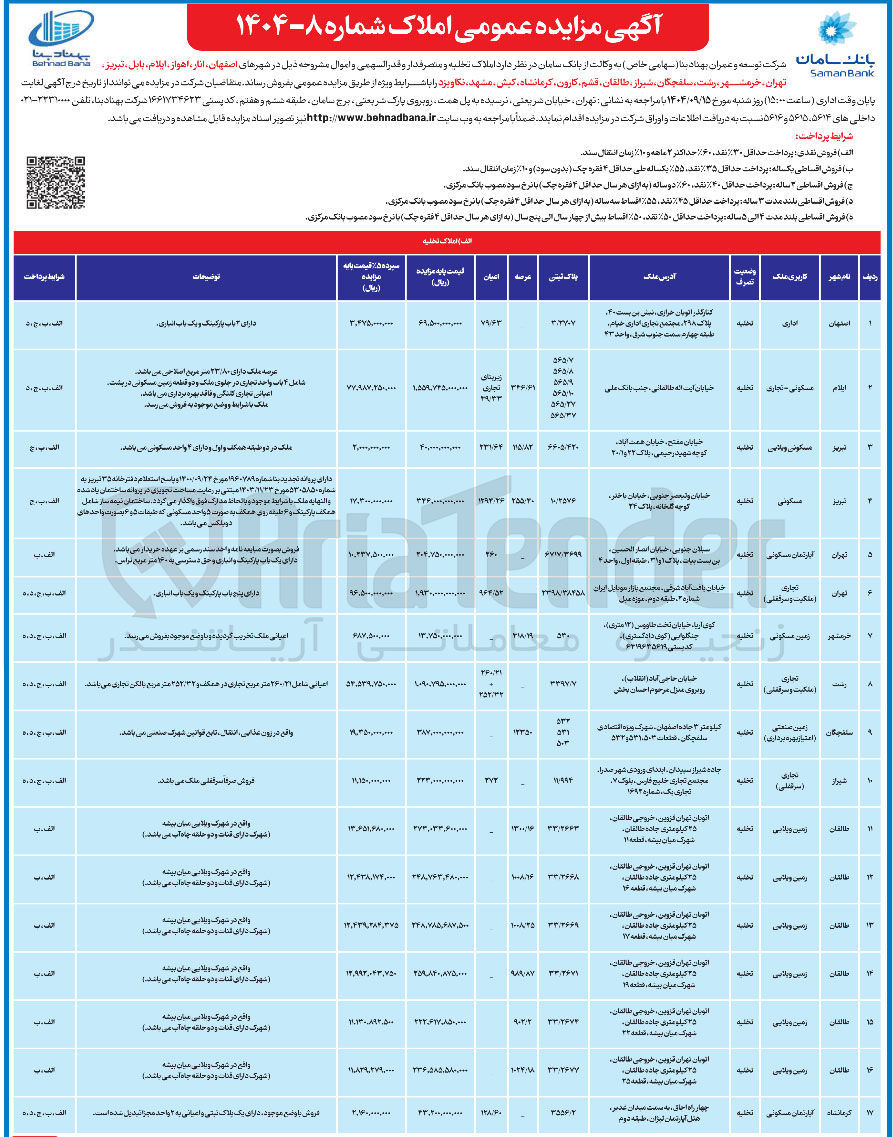 تصویر کوچک آگهی فروش املاک