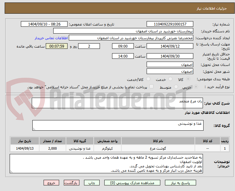 تصویر کوچک آگهی ران مرغ منجمد