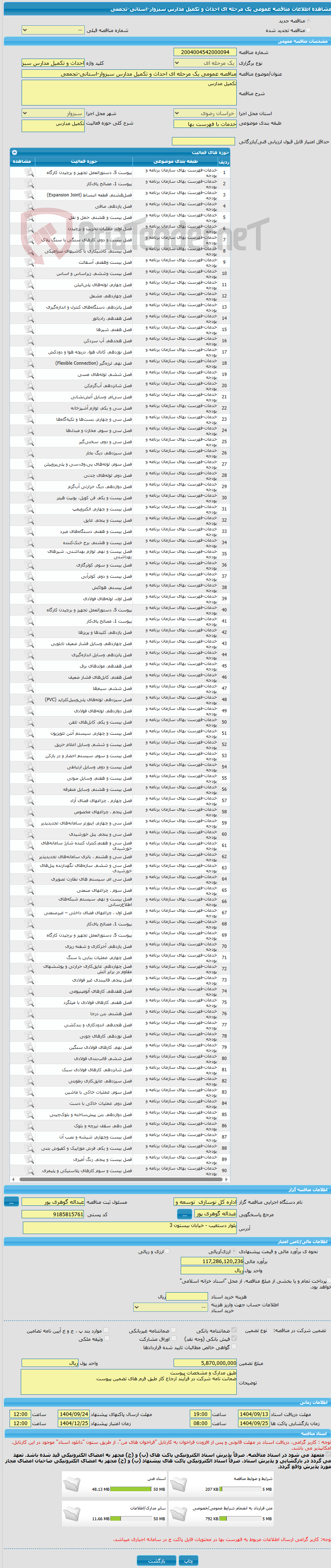 تصویر کوچک آگهی مناقصه عمومی یک مرحله ای احداث و تکمیل مدارس سبزوار-استانی-تجمعی  