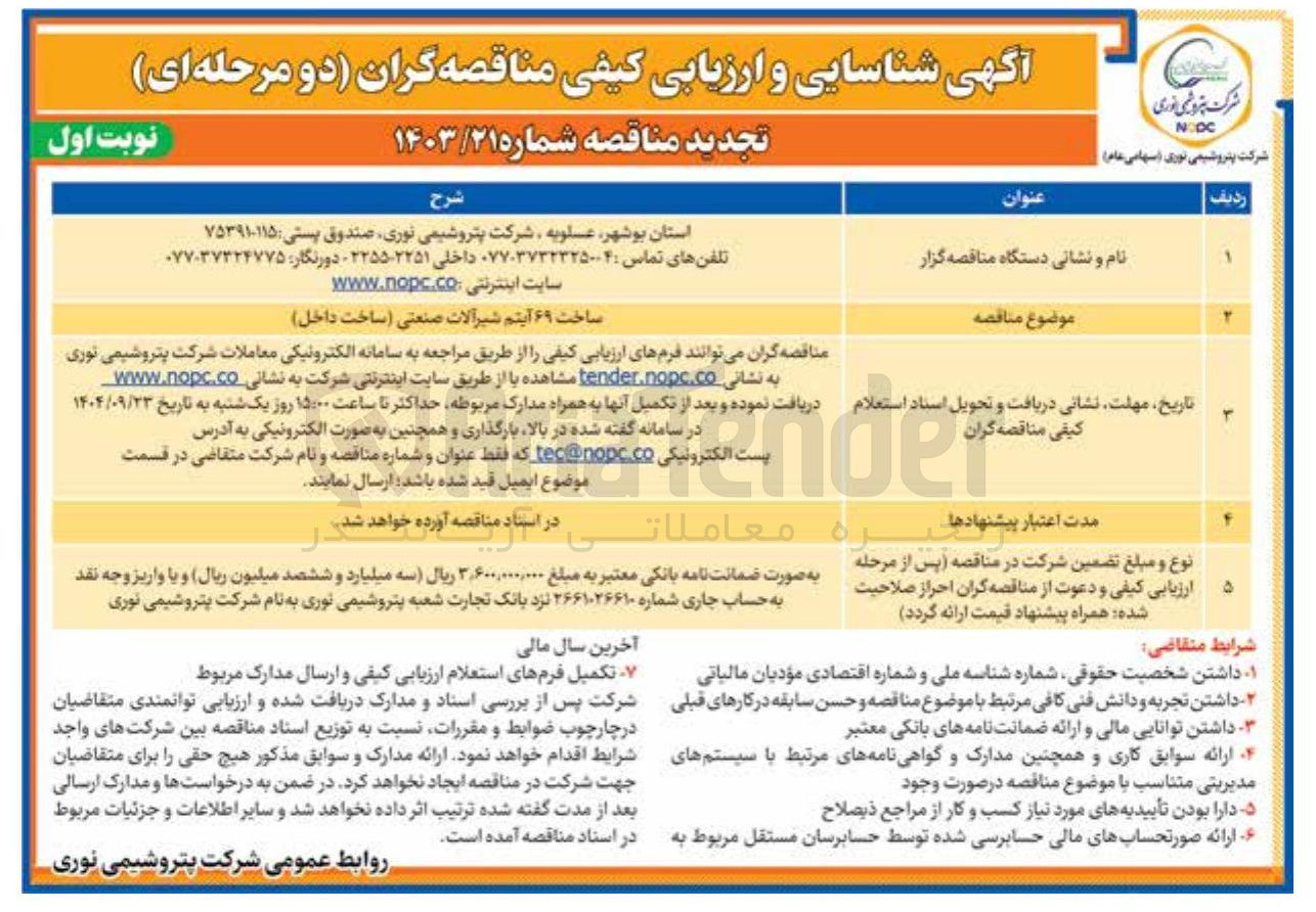 تصویر کوچک آگهی ساخت ۶۹ آیتم شیرآلات صنعتی 