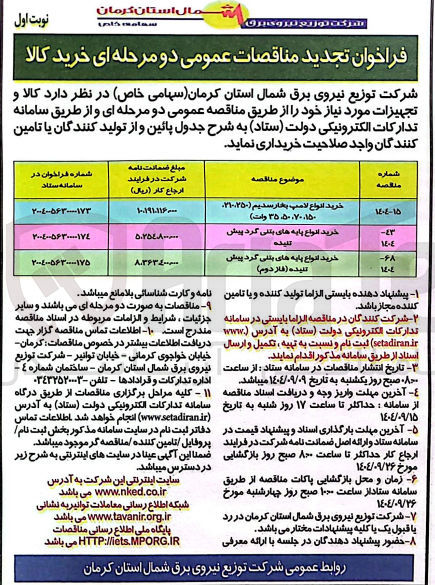 تصویر کوچک آگهی خرید انواع پایه های بلنی گرد پیش تنیده 
