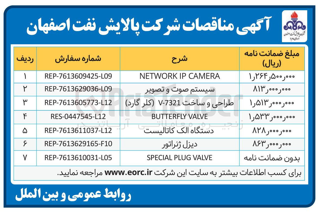 تصویر کوچک آگهی تامین دستگاه الک کاتالیست 