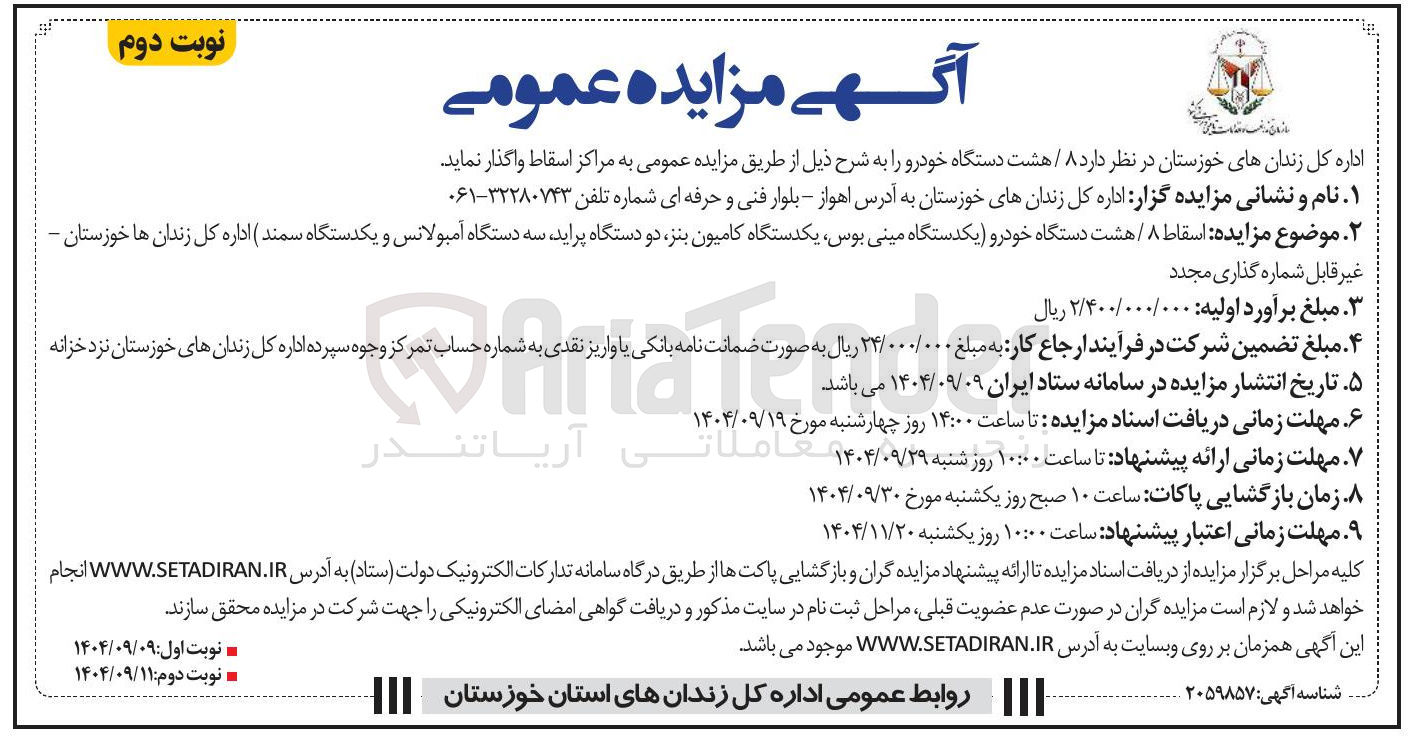 تصویر کوچک آگهی هشت دستگاه خودرو 