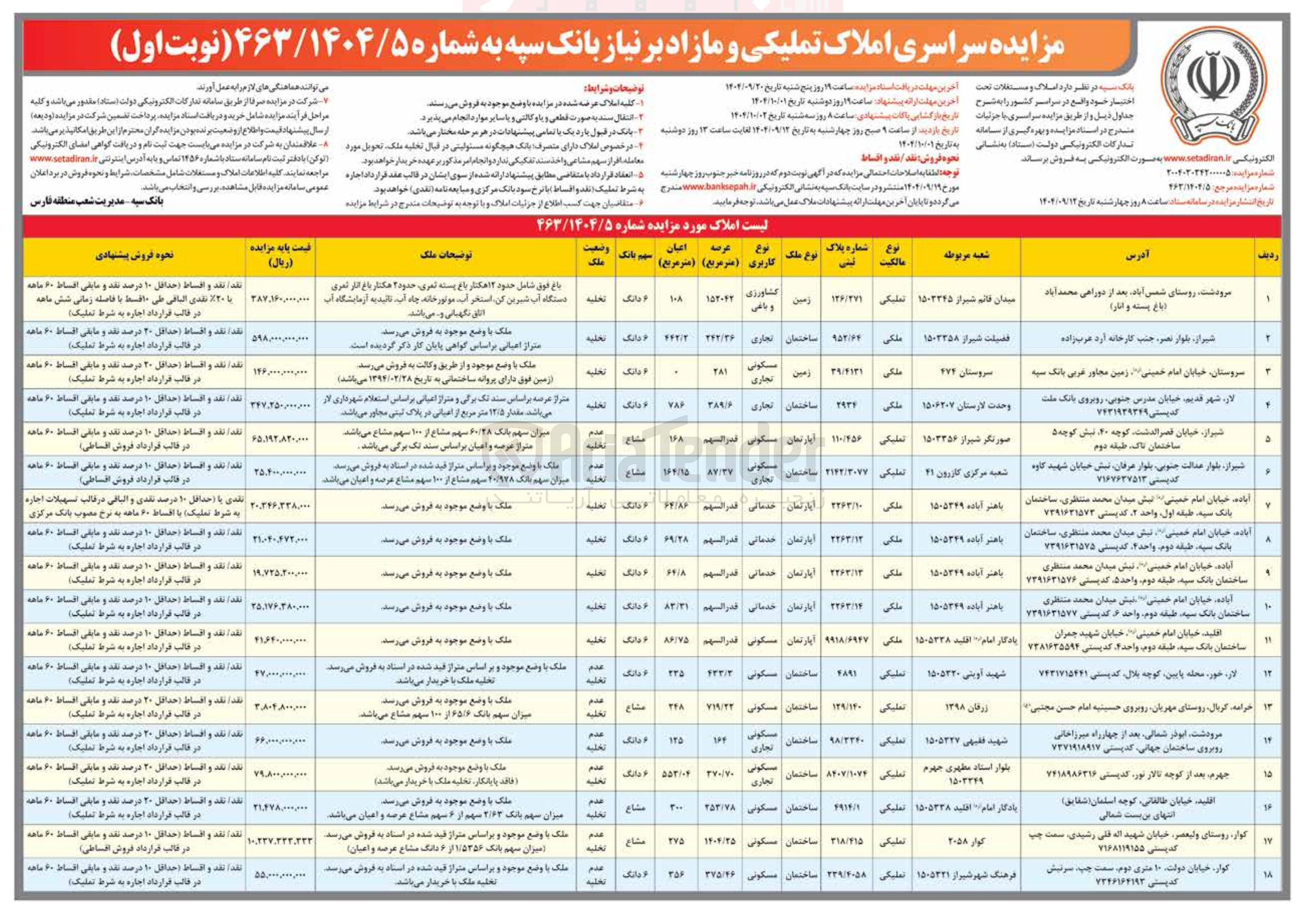 تصویر کوچک آگهی فروش املاک