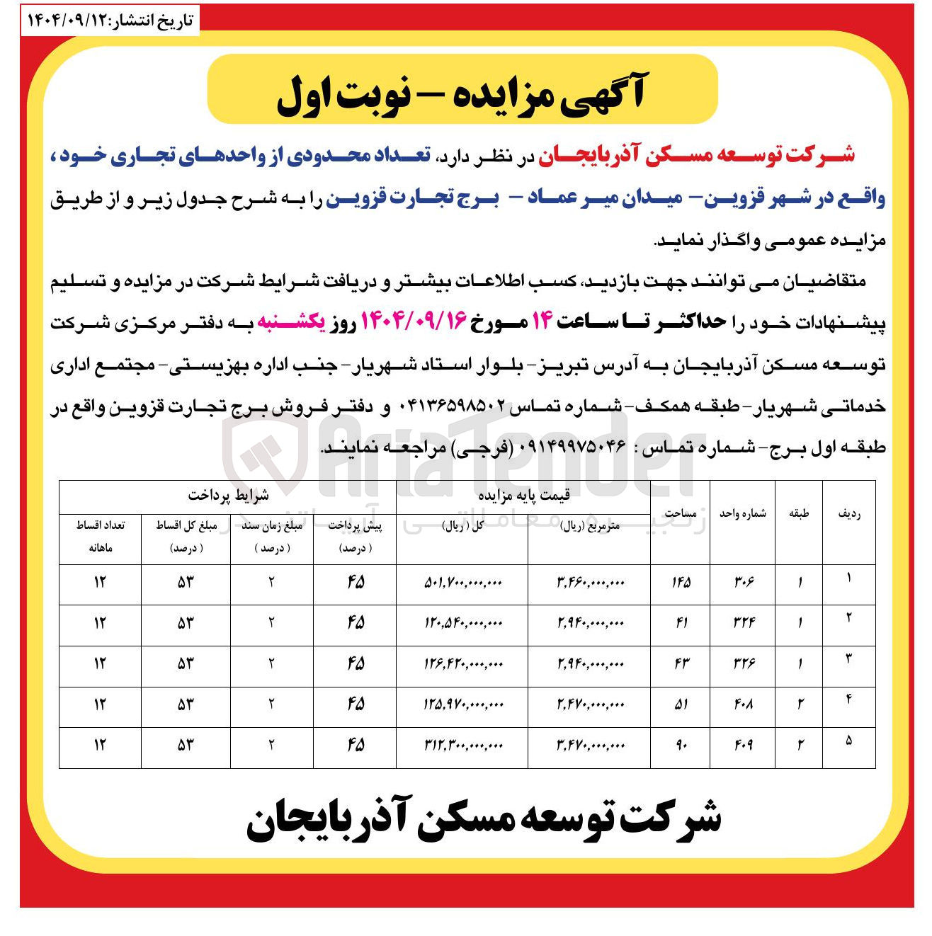 تصویر کوچک آگهی فروش تعداد محدودی از واحدهای تجاری