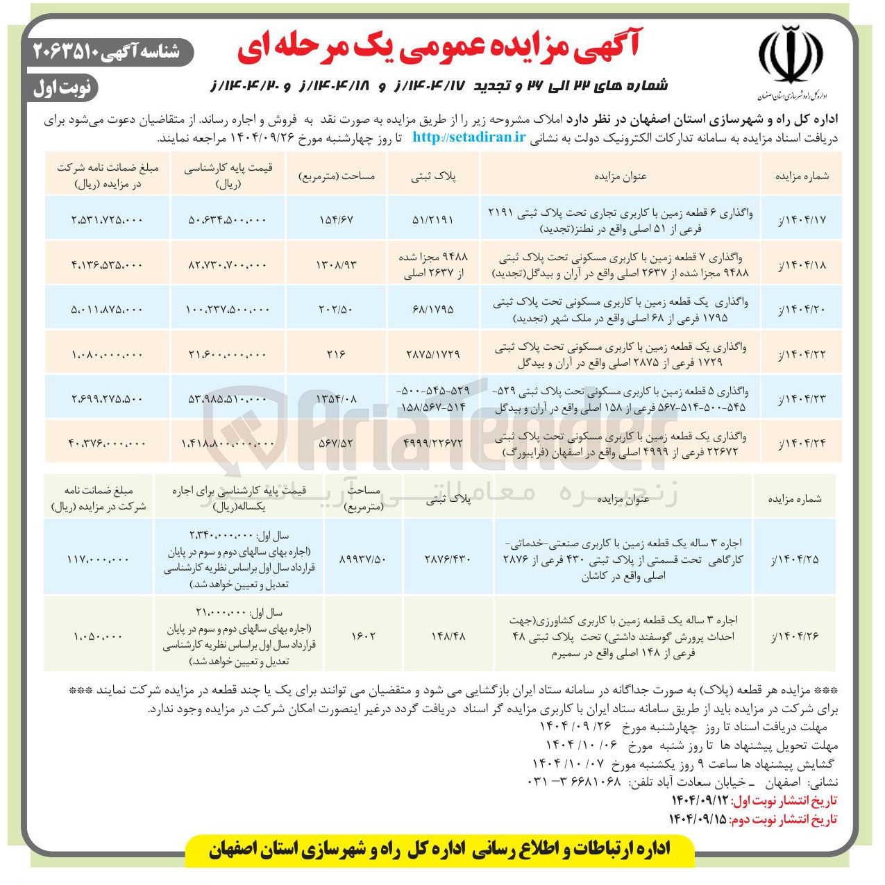 تصویر کوچک آگهی واگذاری ۵ قطعه زمین با کاربری مسکونی تحت پلاک ثبتی - ۵۲۹ ۵۶۷-۵۱۴-۵۰۰-۵۴۵ فرعی از ۱۵۸ اصلی