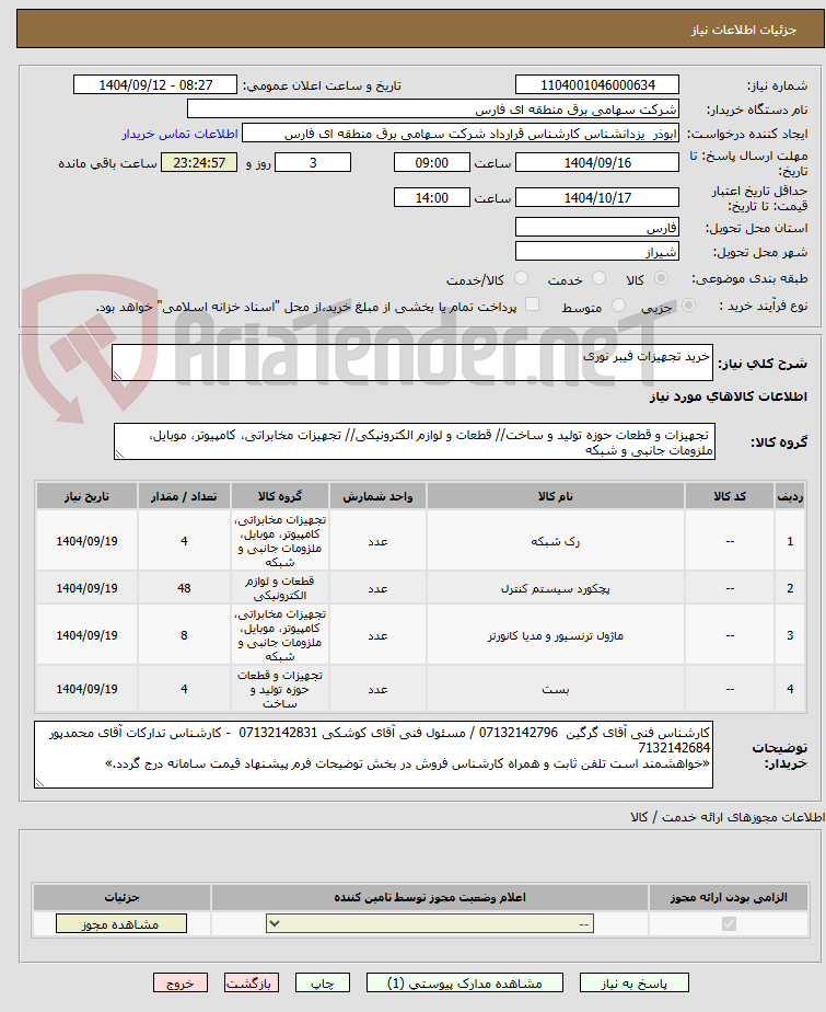 تصویر کوچک آگهی خرید تجهیزات فیبر نوری