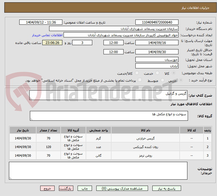 تصویر کوچک آگهی گریس و گراییل