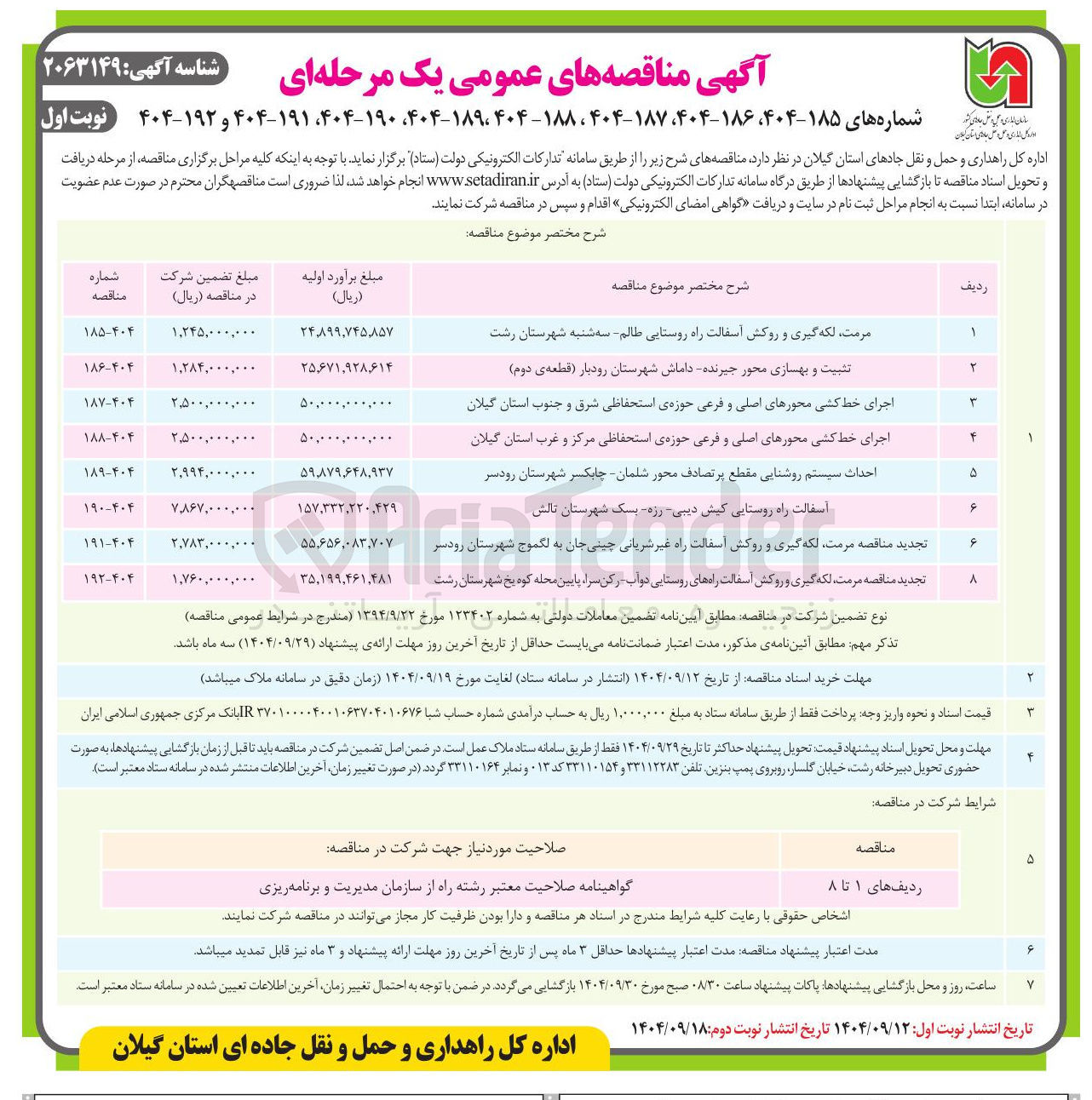 تصویر کوچک آگهی تثبیت و بهسازی محور 