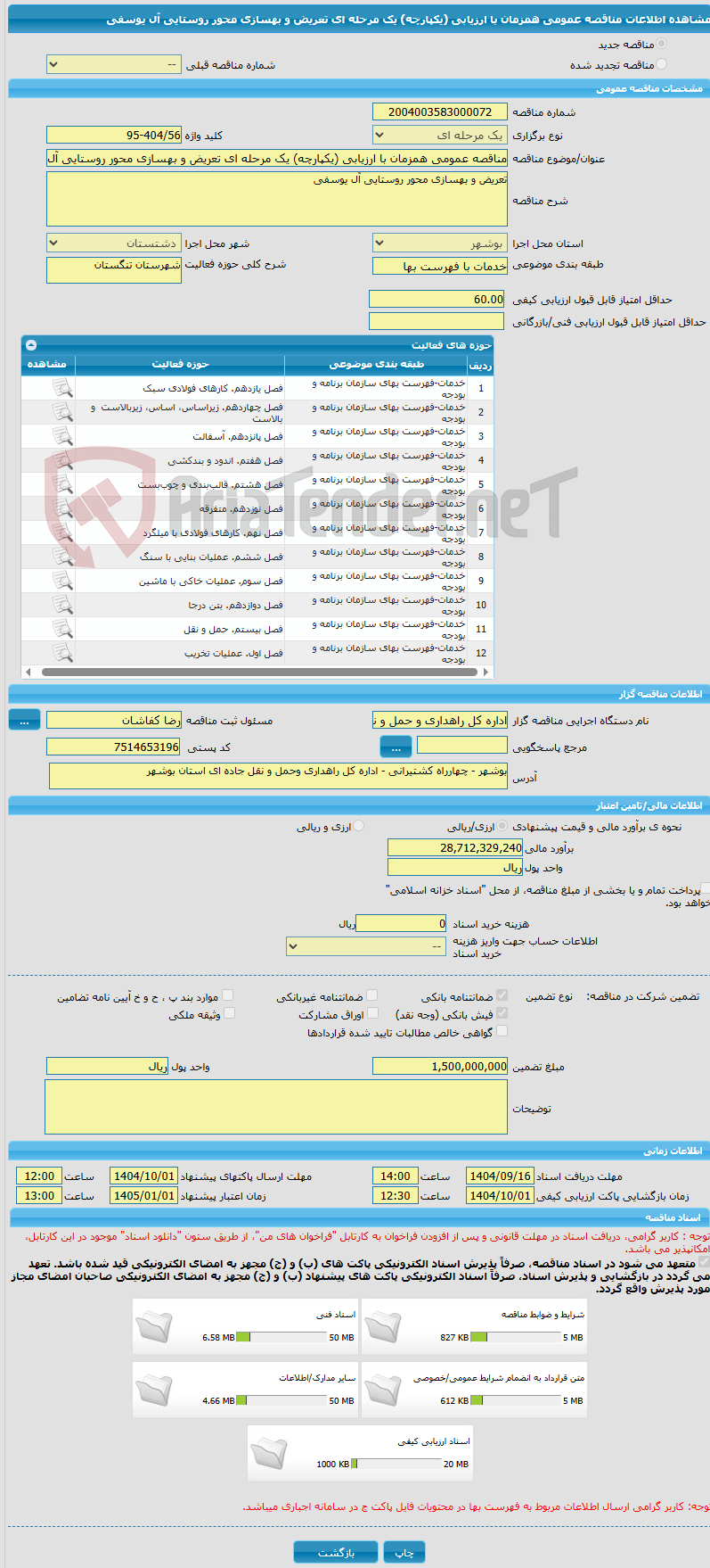 تصویر کوچک آگهی مناقصه عمومی همزمان با ارزیابی (یکپارچه) یک مرحله ای تعریض و بهسازی محور روستایی آل یوسفی