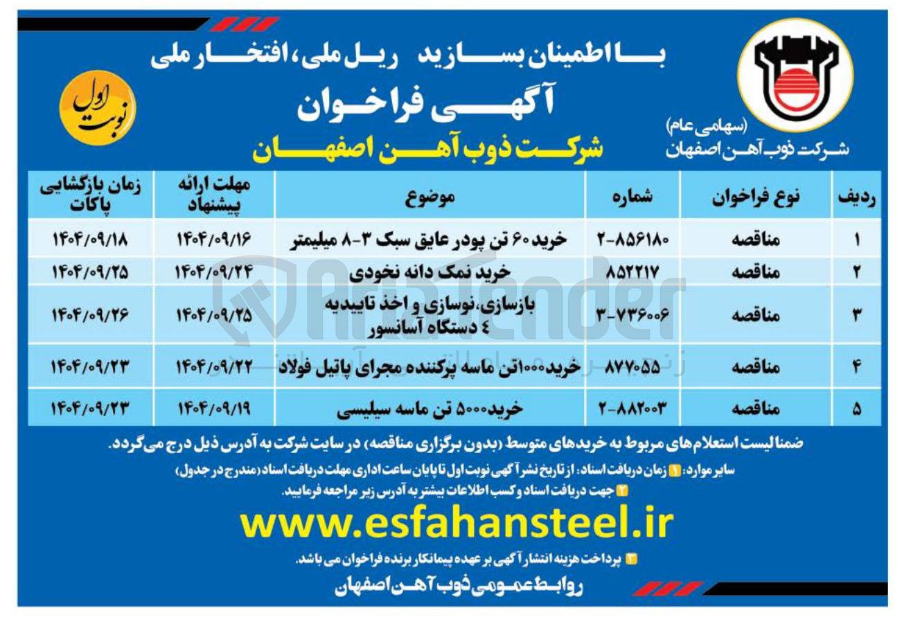 تصویر کوچک آگهی بازسازی نوسازی و اخذ تاییدیه ٤ دستگاه آسانسور