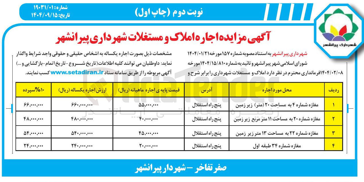 تصویر کوچک آگهی اجاره املاک و مستغلات