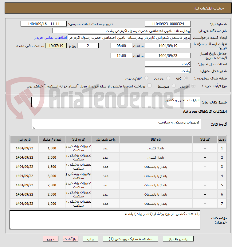 انواع باند نخی و کشی