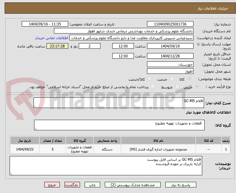 اقلام GC-MS