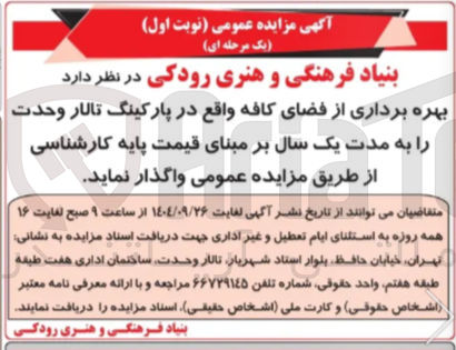 تصویر کوچک آگهی بهره برداری از فضای کافه