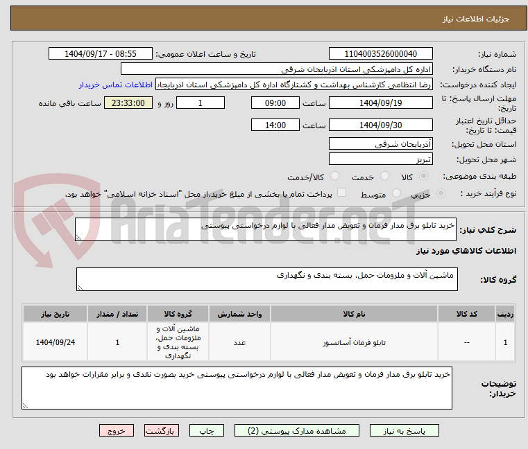 تصویر کوچک آگهی خرید تابلو برق مدار فرمان و تعویض مدار فعالی با لوازم درخواستی پیوستی