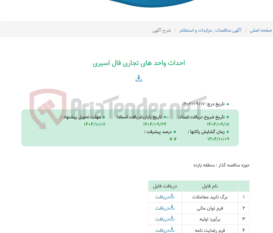 تصویر کوچک آگهی احداث واحد های تجاری فال اسیری