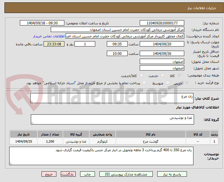 تصویر کوچک آگهی ران مرغ