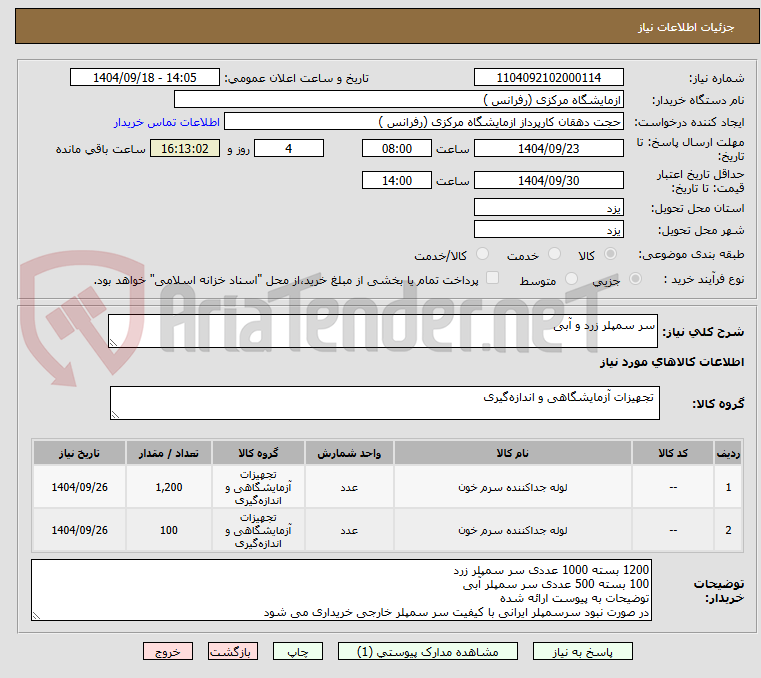 تصویر کوچک آگهی سر سمپلر زرد و آبی