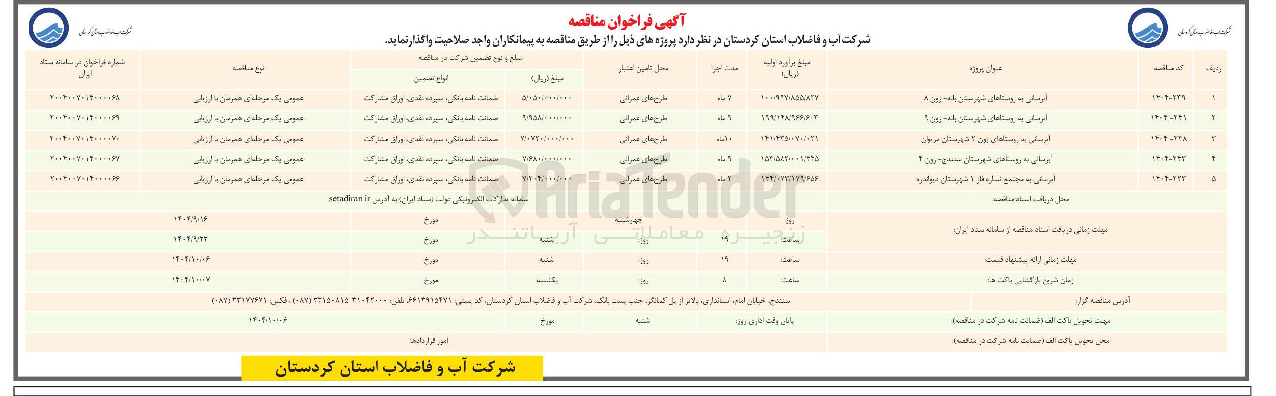 تصویر کوچک آگهی آبرسانی