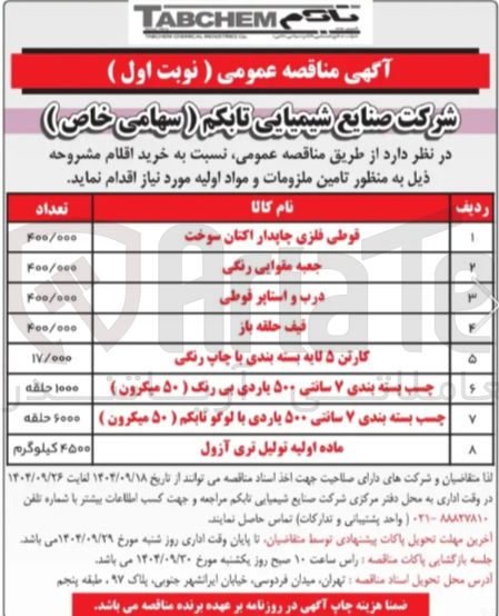 تصویر کوچک آگهی خرید جعبه مقوایی رنگی