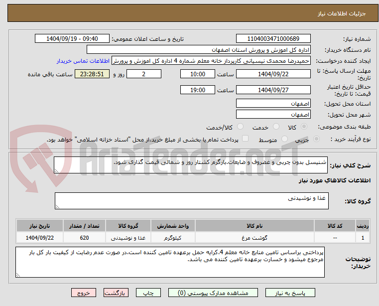 تصویر کوچک آگهی شنیسل بدون چربی و غضروف و ضایعات.بارگرم کشتار روز و شمالی قیمت گذاری شود.