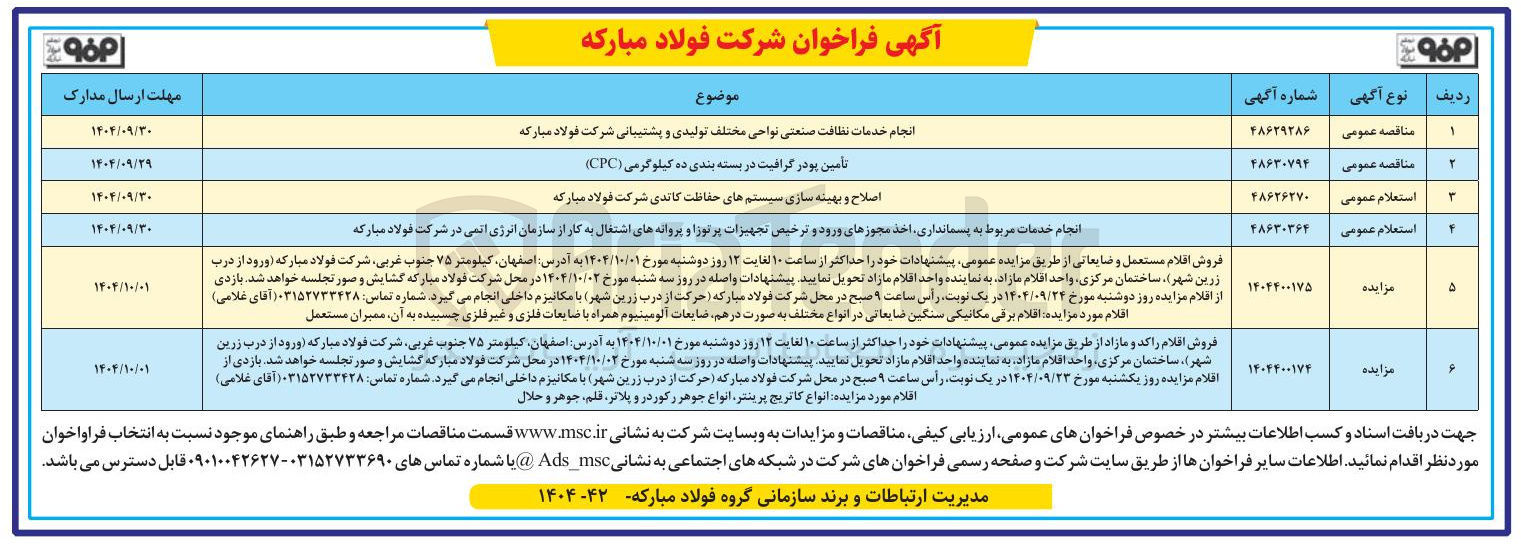 تصویر کوچک آگهی انجام خدمات مربوط به پسمانداری اخذ مجوزهای ورود و ترخیص تجهیزات پرتوزا و پروانه های اشتغال به کار از سازمان انرژی اتمی