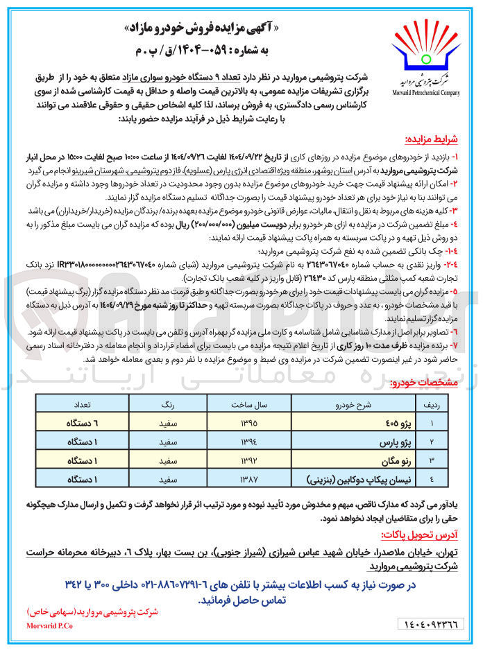 تصویر کوچک آگهی پژو پارس 
