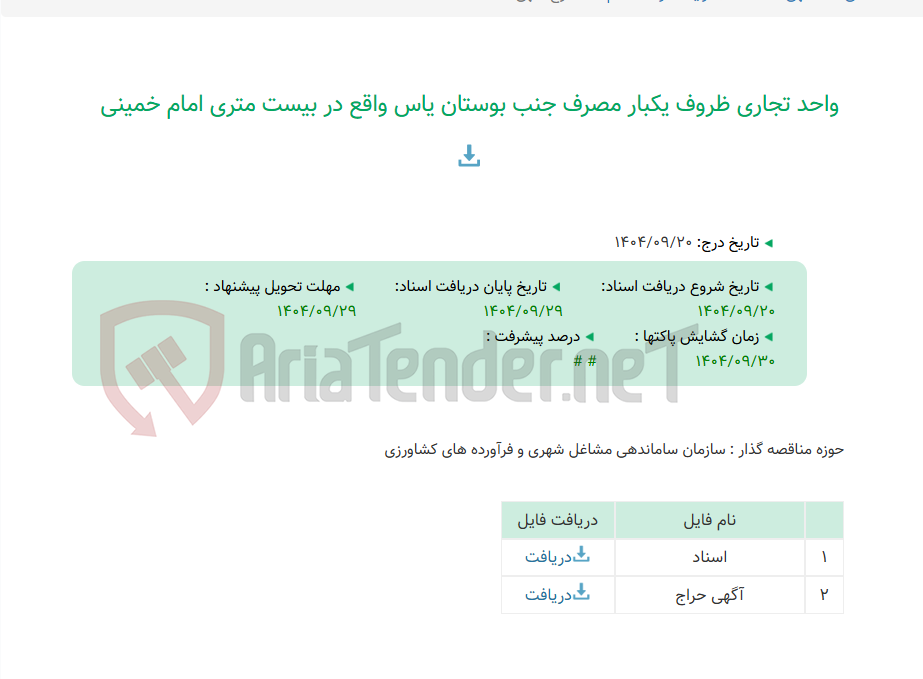 تصویر کوچک آگهی واحد تجاری ظروف یکبار مصرف جنب بوستان یاس واقع در بیست متری امام خمینی