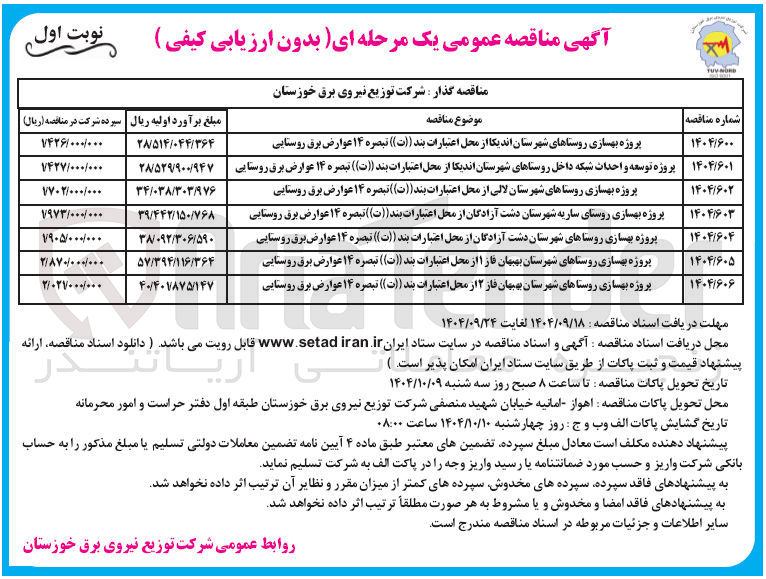 تصویر کوچک آگهی پروژه بهسازی روستاها