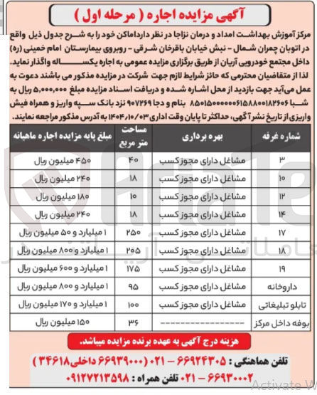 تصویر کوچک آگهی اجاره اماکن