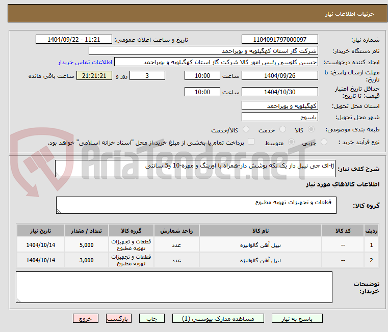 تصویر کوچک آگهی ij-ای جی نیپل دار یک تکه پوشش دار-همراه با اورینگ و مهره-10 و5 سانتی