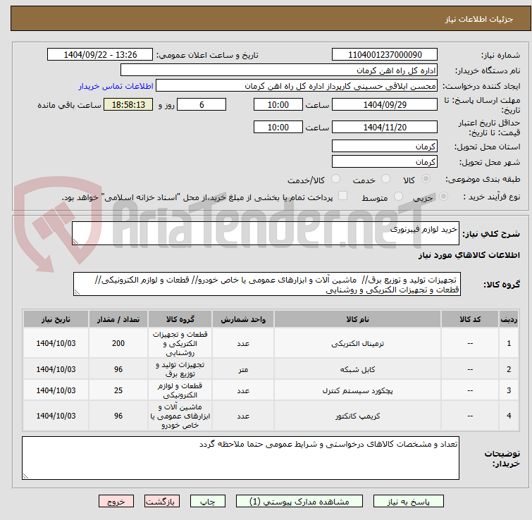 تصویر کوچک آگهی خرید لوازم فیبرنوری