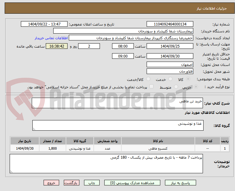 تصویر کوچک آگهی خرید تن ماهی