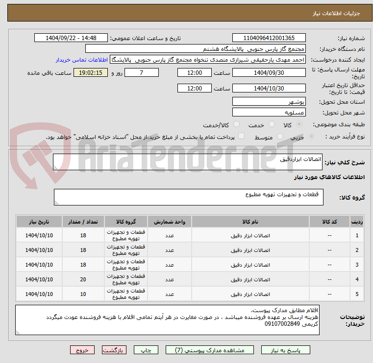 تصویر کوچک آگهی اتصالات ابزاردقیق