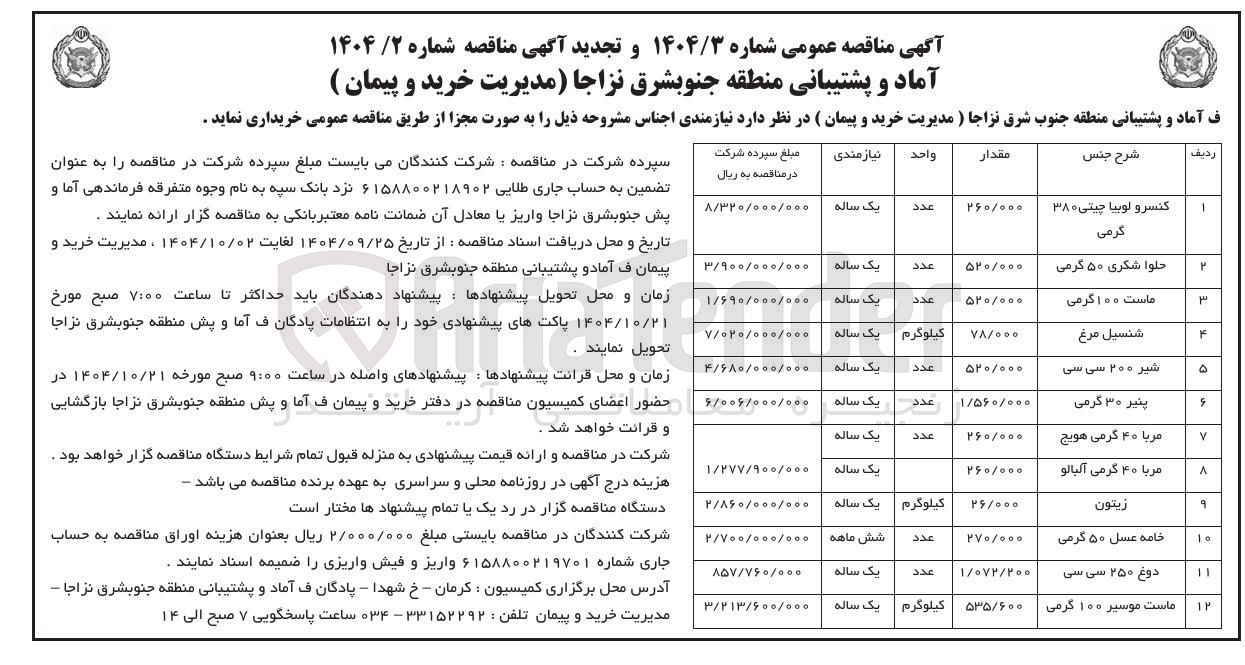 تصویر کوچک آگهی خرید کنسرو لوبیا چیتی 380 گرمی