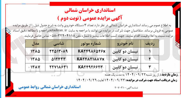 تصویر کوچک آگهی فروش تعداد ۳ دستگاه خودروی وانت 