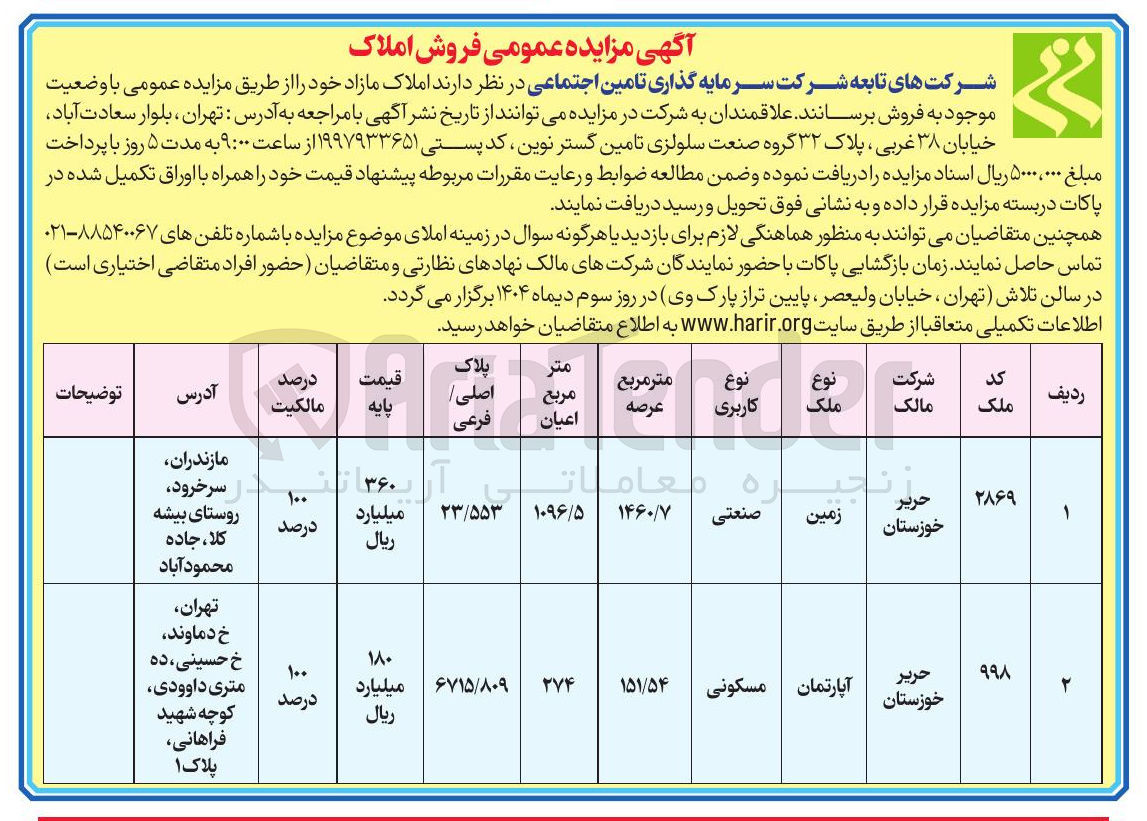 تصویر کوچک آگهی فروش املاکک