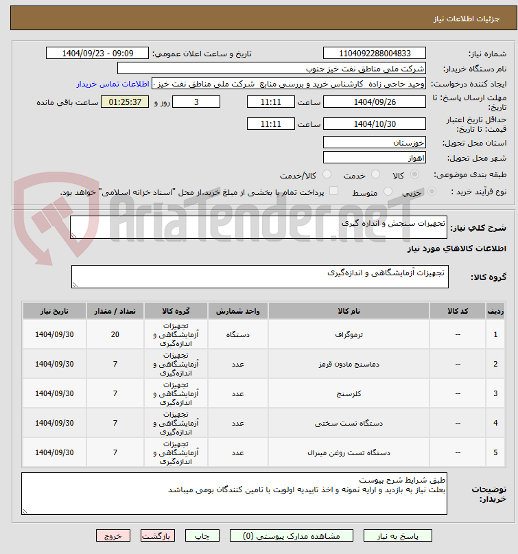 تصویر کوچک آگهی تجهیزات سنجش و اندازه گیری