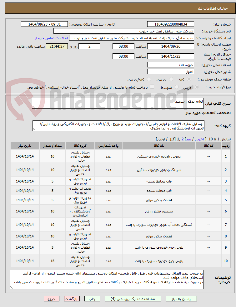 تصویر کوچک آگهی لوازم یدکی سمند