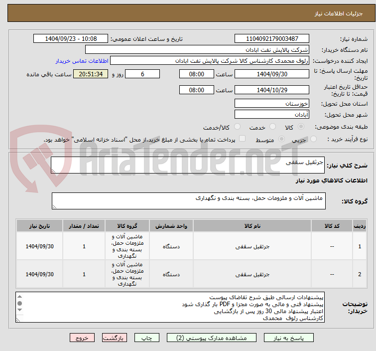 تصویر کوچک آگهی جرثقیل سقفی 