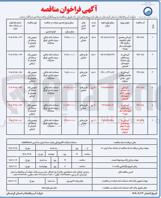 تصویر کوچک آگهی آبرسانی