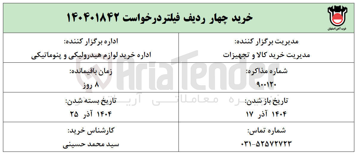 تصویر کوچک آگهی خرید چهار ردیف فیلتر 
