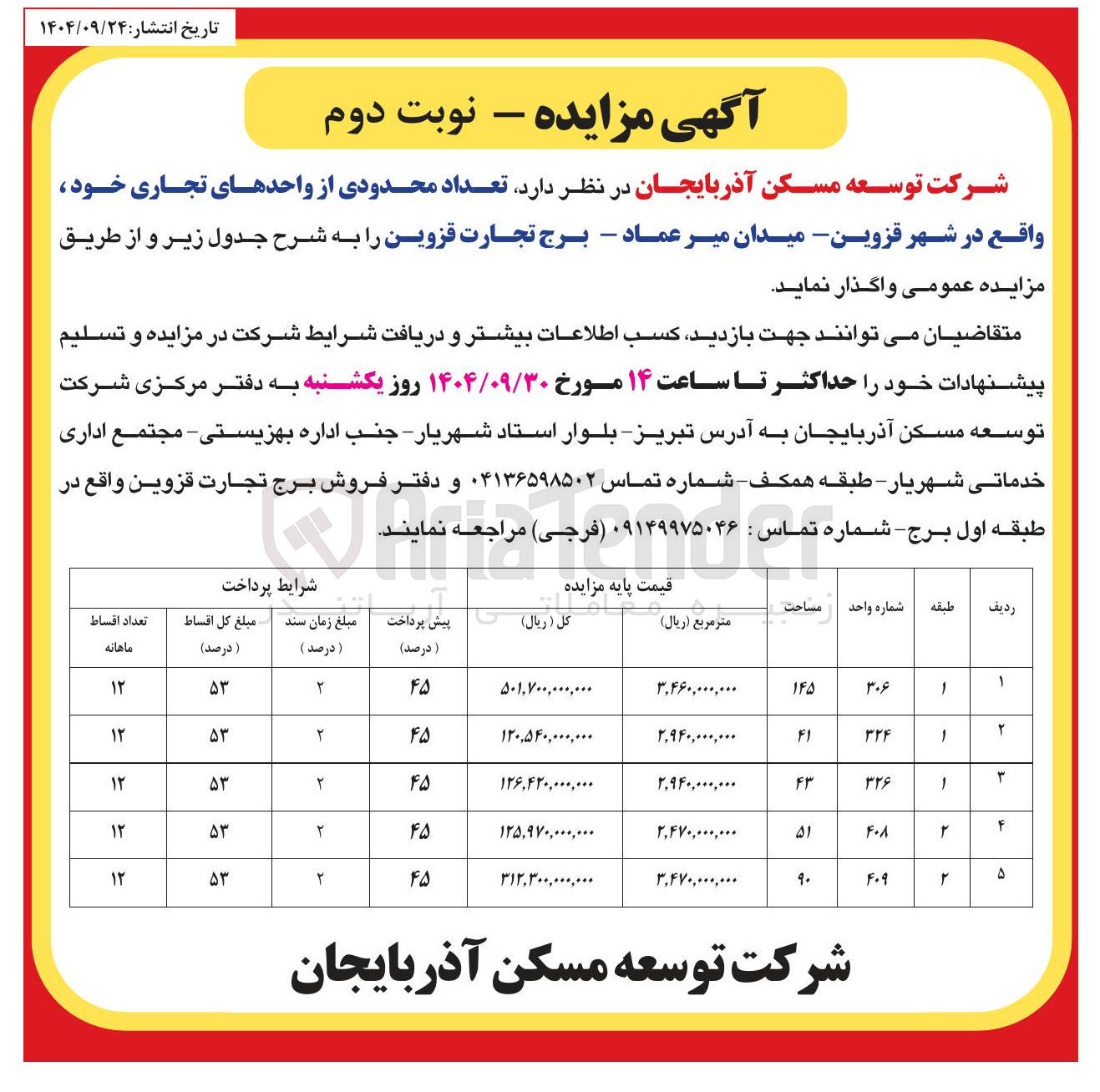 تصویر کوچک آگهی فروش  تعداد محدودی از واحدهای تجاری
