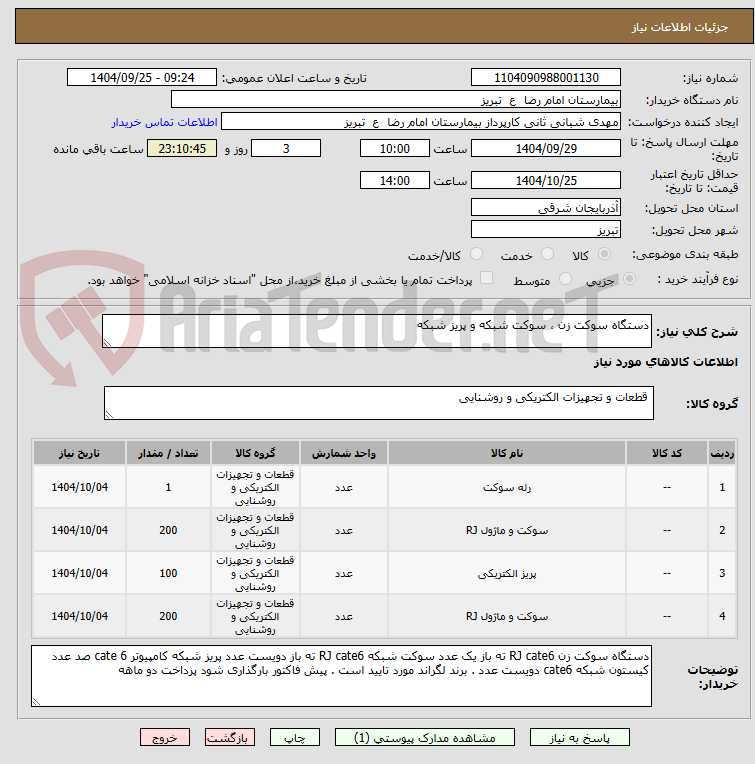 تصویر کوچک آگهی دستگاه سوکت زن ، سوکت شبکه و پریز شبکه 