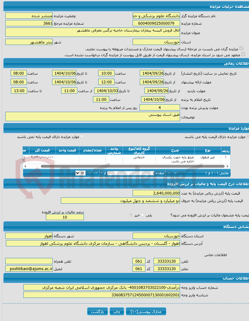 تصویر کوچک آگهی اتاق فروش البسه بیماران بیمارستان حاجیه نرگس معرفی ماهشهر