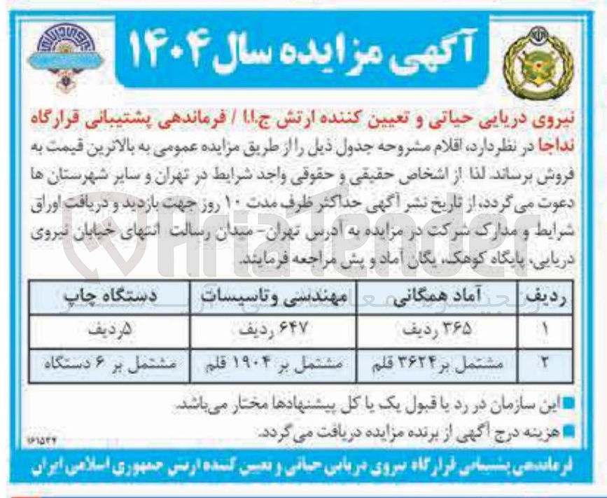 تصویر کوچک آگهی فروش اقلام