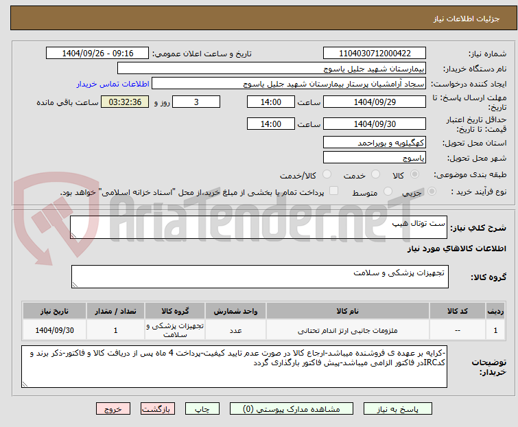 تصویر کوچک آگهی ست توتال هیپ