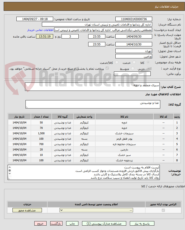 تصویر کوچک آگهی سبزی منجمد و ادویه